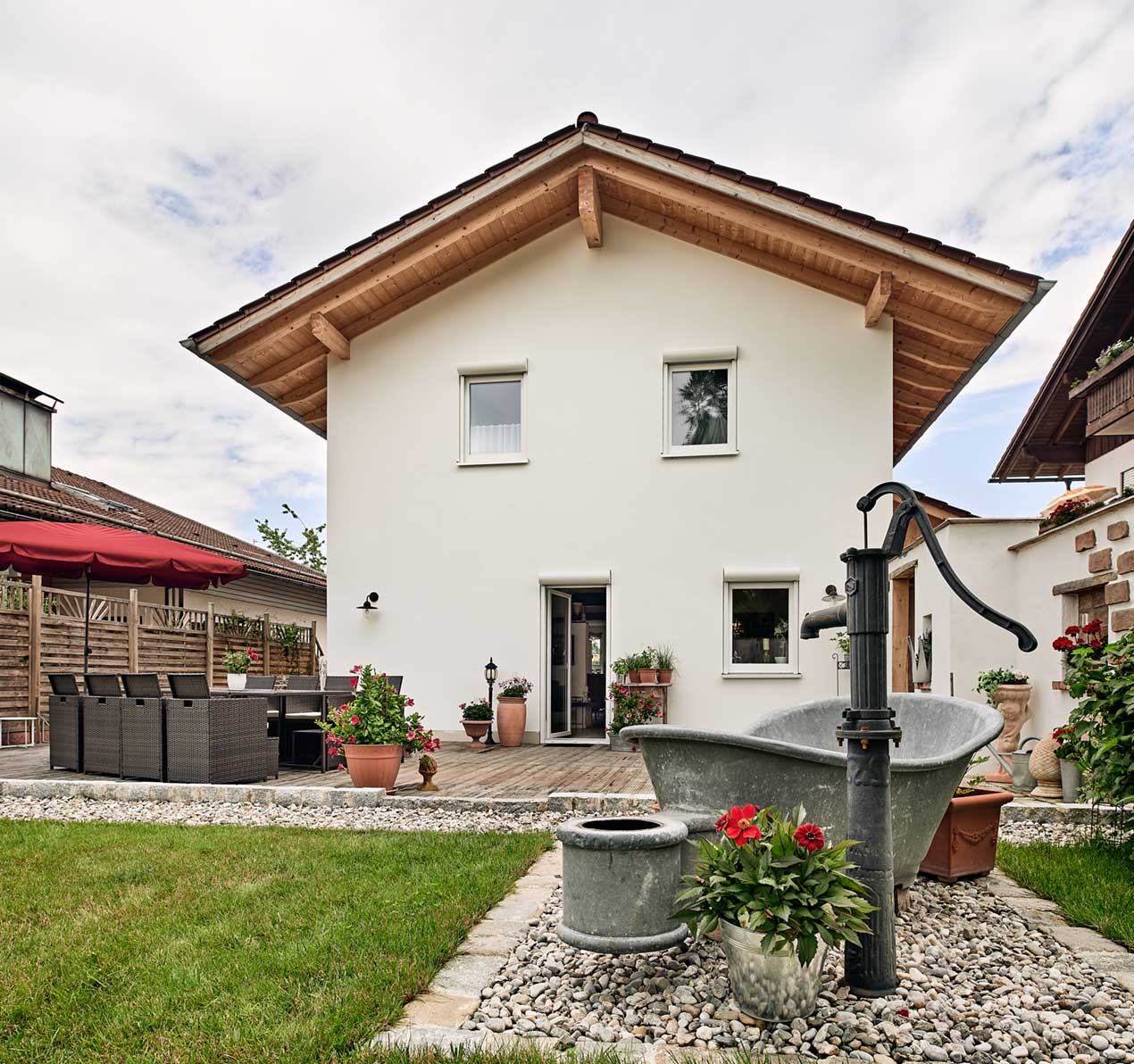 Hinterhof eines EFH in Riedering